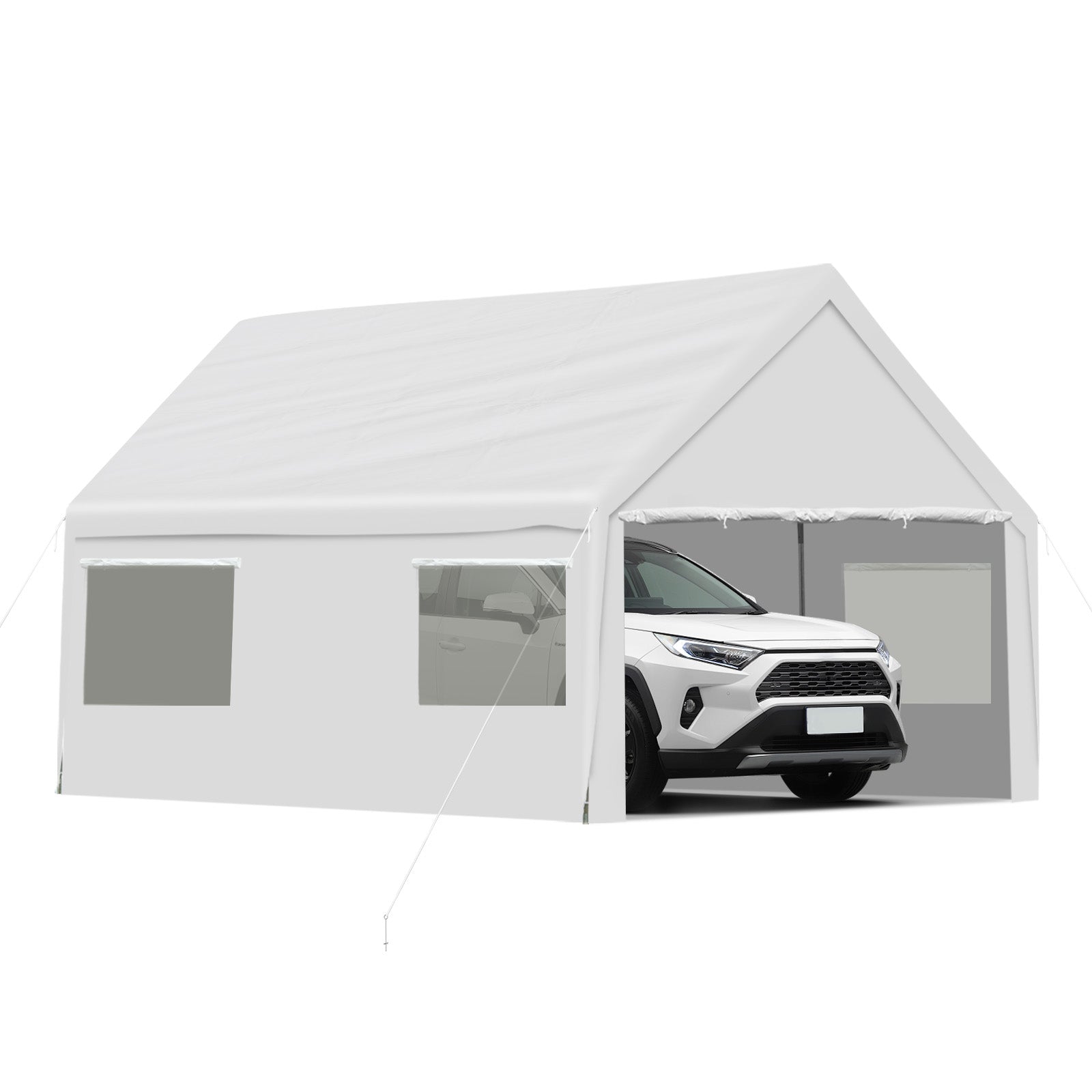 20x10/20x12 ft. Carport Canopy Tent - Portable Garage, Boat Shelter, Party Canopy - Aoodor